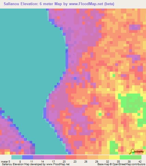 Sallanou,Gabon Elevation Map