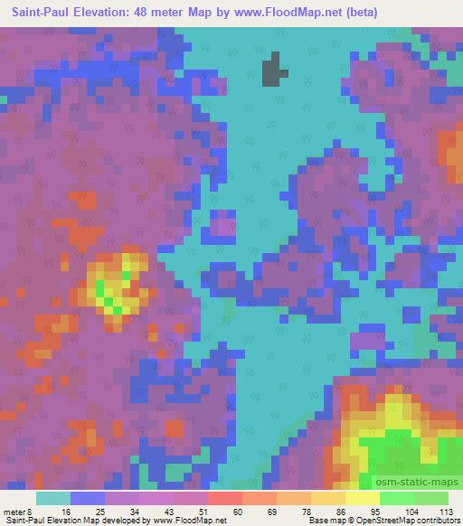 Saint-Paul,Gabon Elevation Map