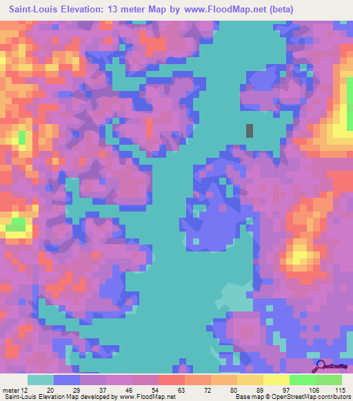 Saint-Louis,Gabon Elevation Map