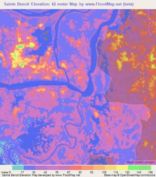 Sainte Benoit,Gabon Elevation Map