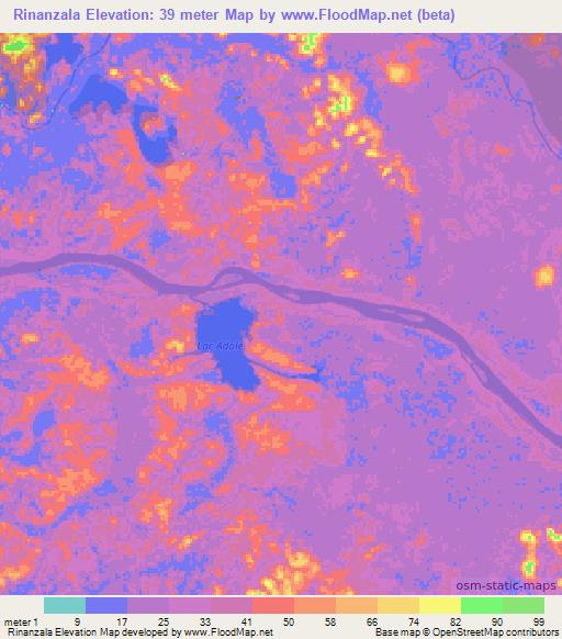 Rinanzala,Gabon Elevation Map