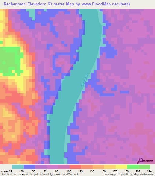 Rechenman,Gabon Elevation Map