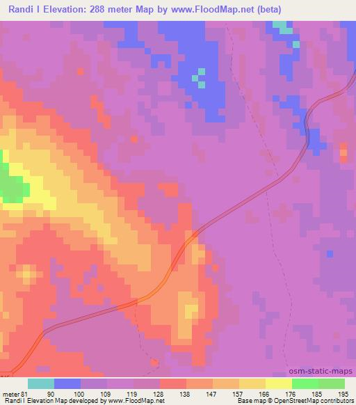 Randi I,Gabon Elevation Map