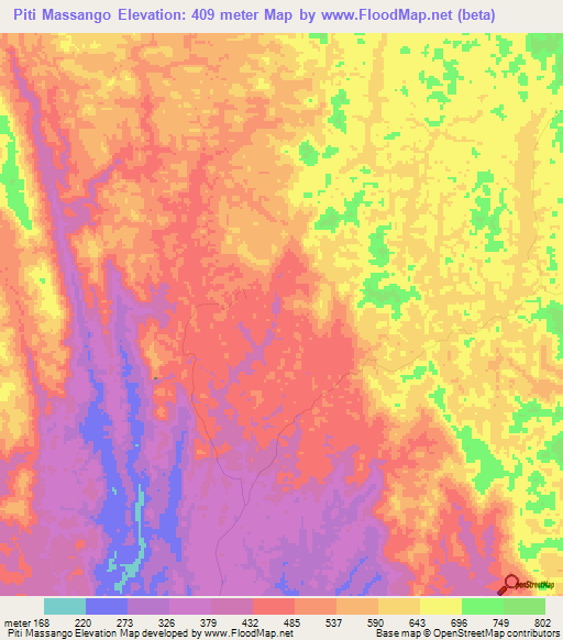 Piti Massango,Gabon Elevation Map