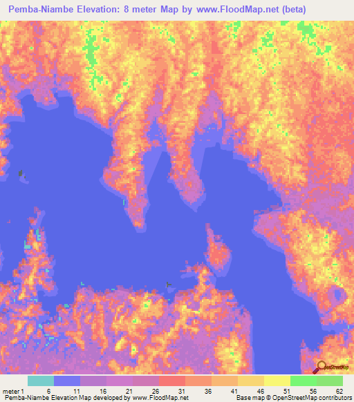 Pemba-Niambe,Gabon Elevation Map