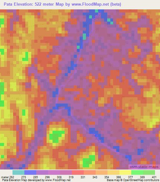 Pata,Gabon Elevation Map