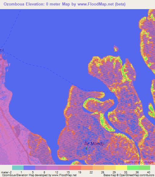 Ozomboua,Gabon Elevation Map