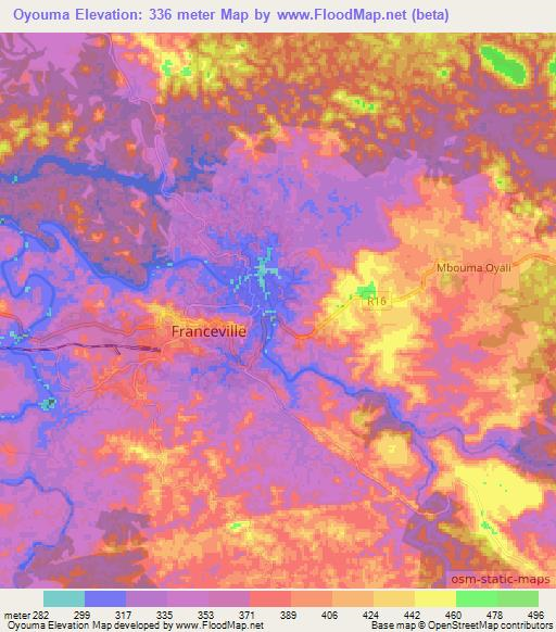 Oyouma,Gabon Elevation Map