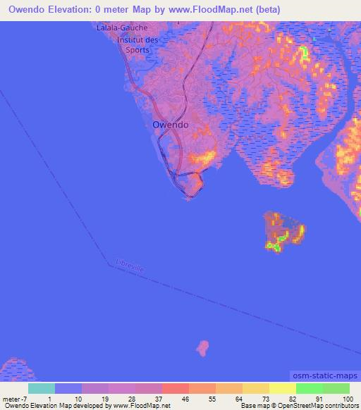 Owendo,Gabon Elevation Map