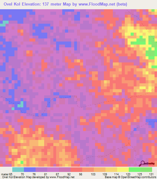 Ovel Kol,Gabon Elevation Map