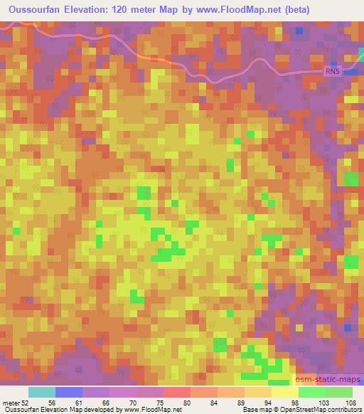 Oussourfan,Gabon Elevation Map