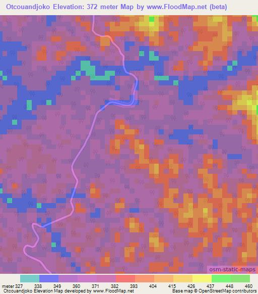 Otcouandjoko,Gabon Elevation Map