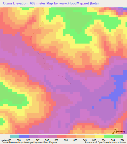 Otana,Gabon Elevation Map