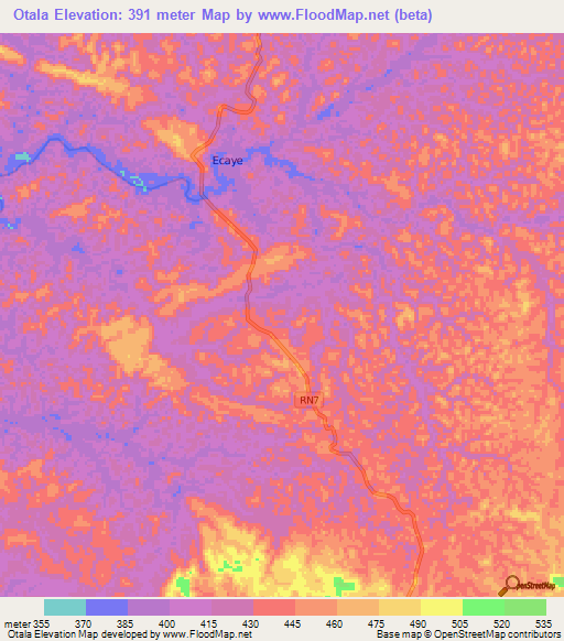 Otala,Gabon Elevation Map