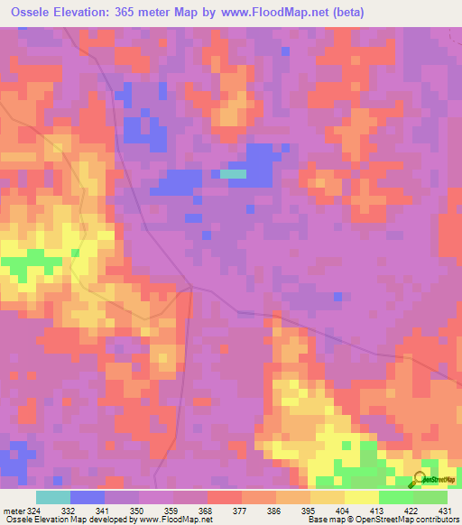 Ossele,Gabon Elevation Map