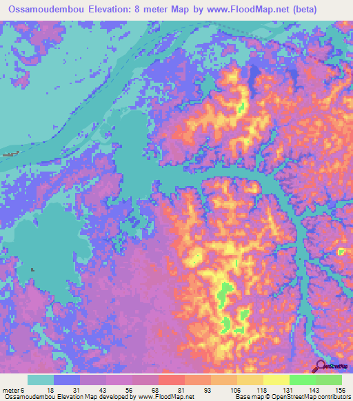 Ossamoudembou,Gabon Elevation Map