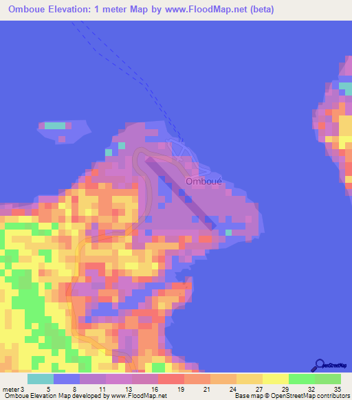 Omboue,Gabon Elevation Map