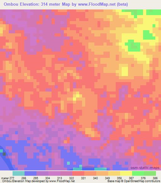 Ombou,Gabon Elevation Map