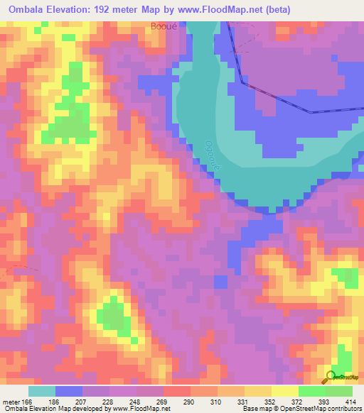 Ombala,Gabon Elevation Map