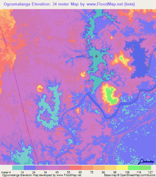 Ogoumalanga,Gabon Elevation Map
