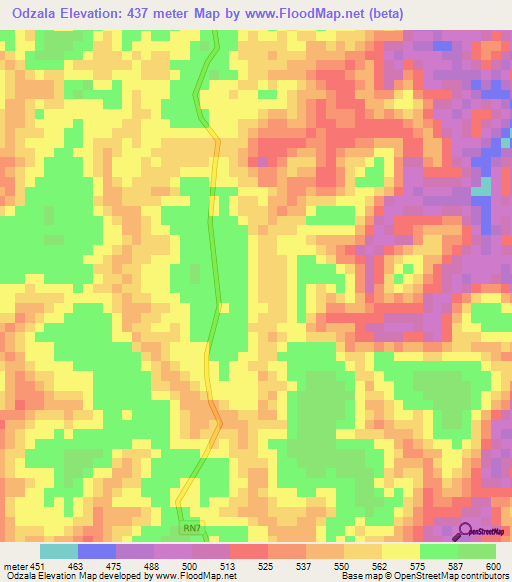 Odzala,Gabon Elevation Map