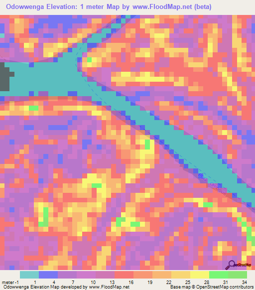 Odowwenga,Gabon Elevation Map