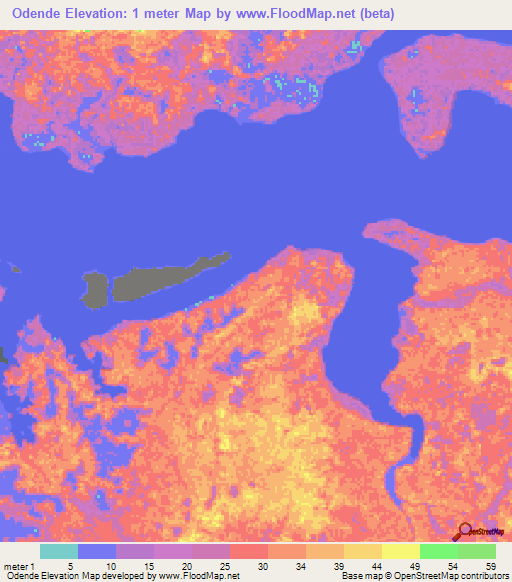 Odende,Gabon Elevation Map