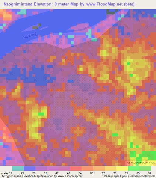 Nzognimintana,Gabon Elevation Map