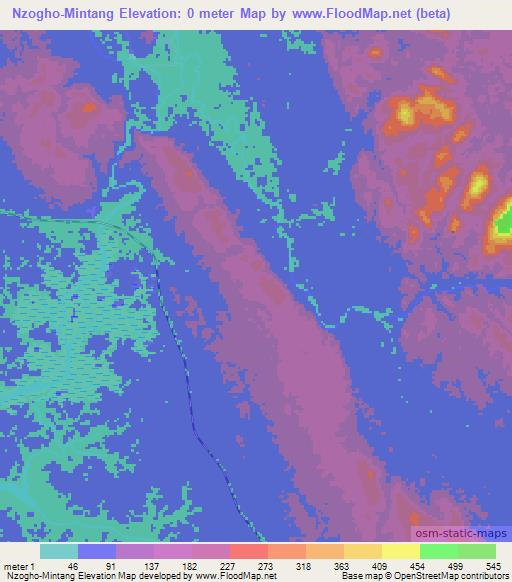 Nzogho-Mintang,Gabon Elevation Map