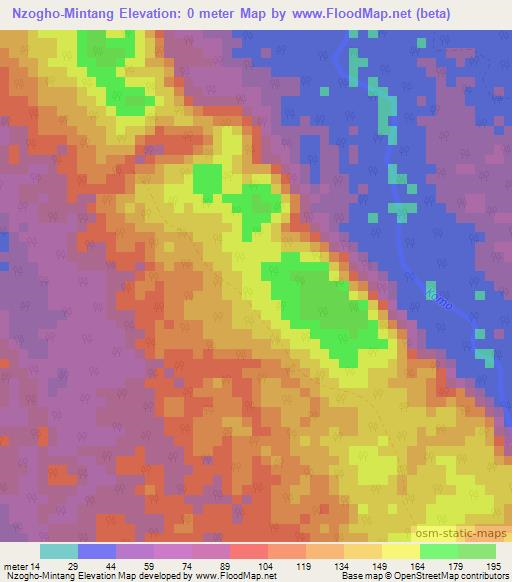 Nzogho-Mintang,Gabon Elevation Map