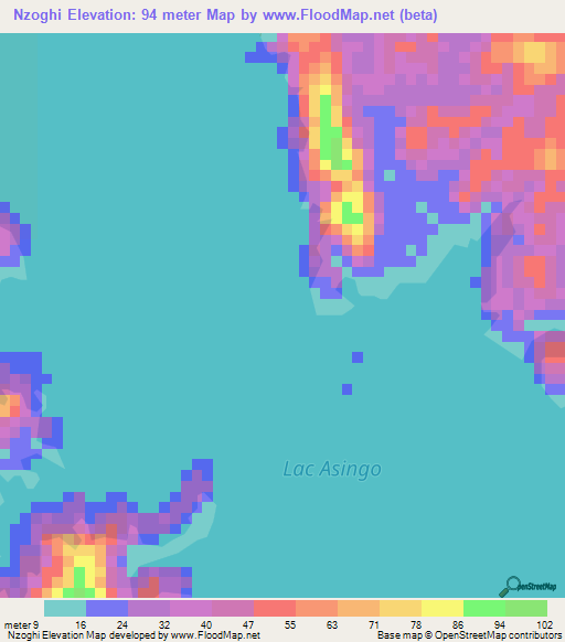 Nzoghi,Gabon Elevation Map