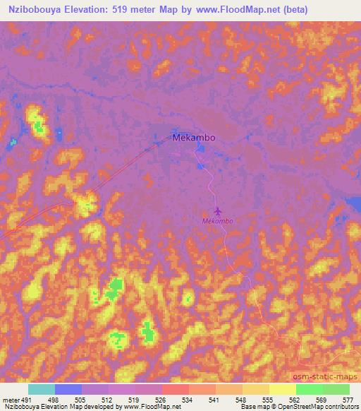 Nzibobouya,Gabon Elevation Map