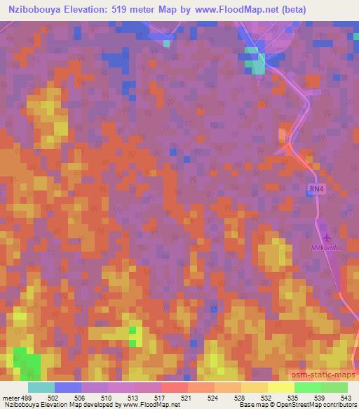 Nzibobouya,Gabon Elevation Map