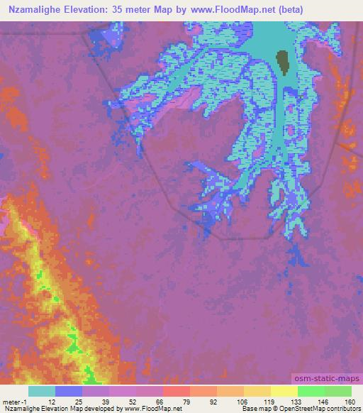 Nzamalighe,Gabon Elevation Map