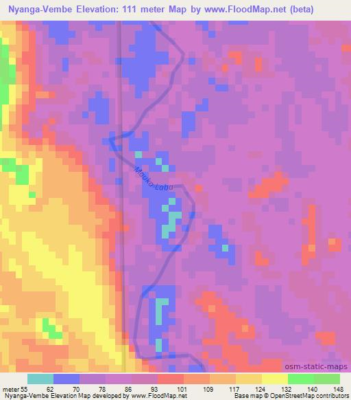 Nyanga-Vembe,Gabon Elevation Map