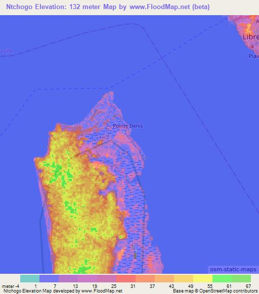 Ntchogo,Gabon Elevation Map