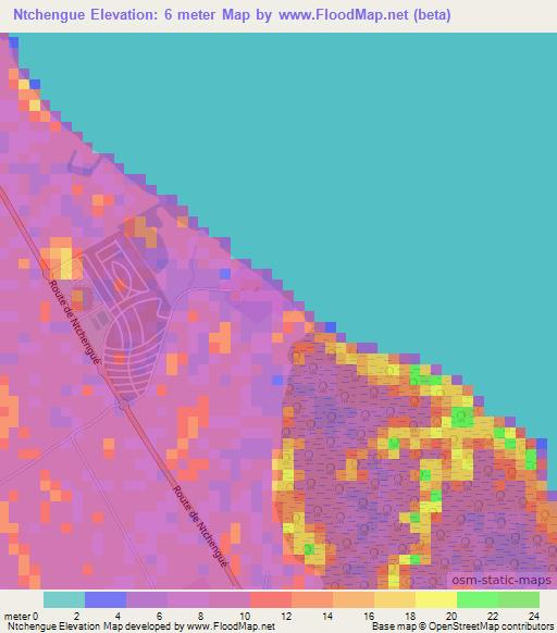 Ntchengue,Gabon Elevation Map