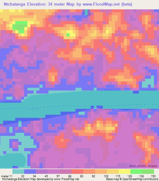 Ntchatanga,Gabon Elevation Map
