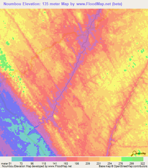 Noumbou,Gabon Elevation Map