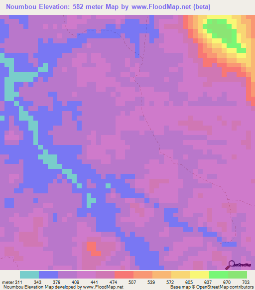 Noumbou,Gabon Elevation Map