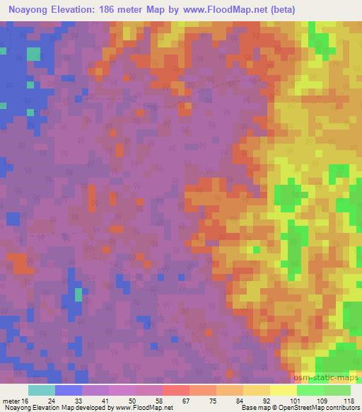 Noayong,Gabon Elevation Map