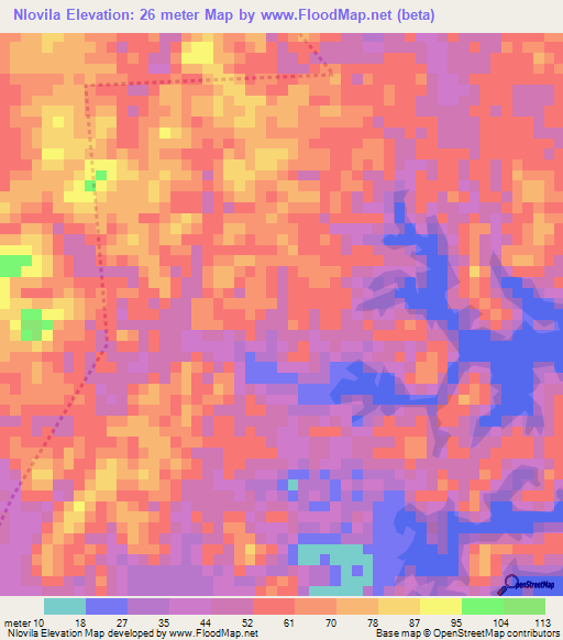 Nlovila,Gabon Elevation Map