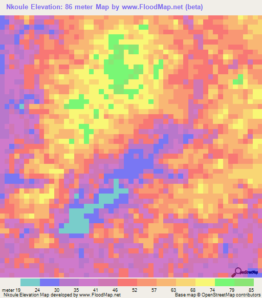 Nkoule,Gabon Elevation Map