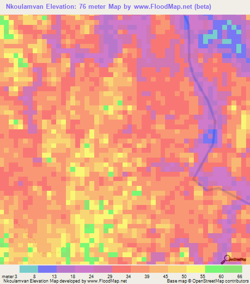 Nkoulamvan,Gabon Elevation Map