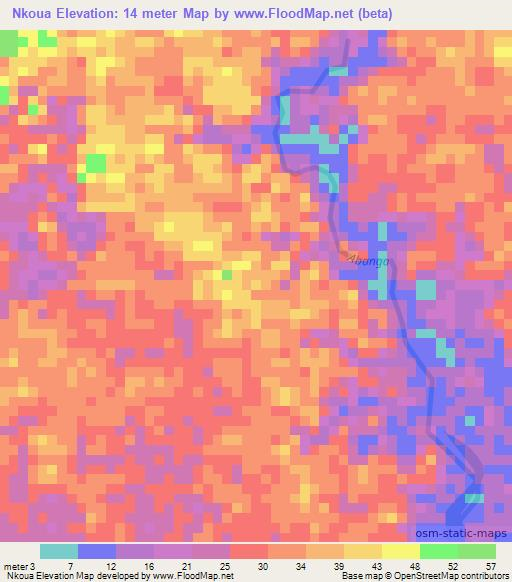 Nkoua,Gabon Elevation Map