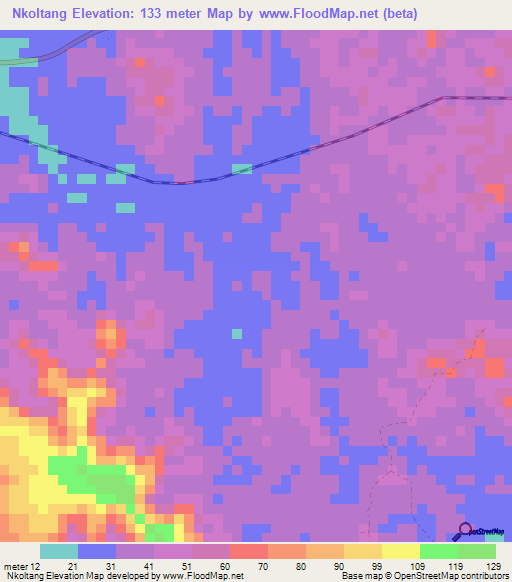 Nkoltang,Gabon Elevation Map