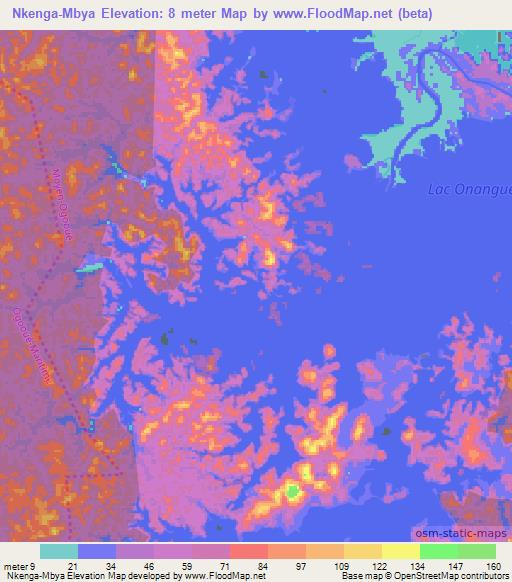 Nkenga-Mbya,Gabon Elevation Map