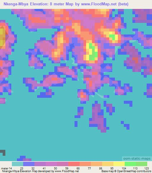 Nkenga-Mbya,Gabon Elevation Map