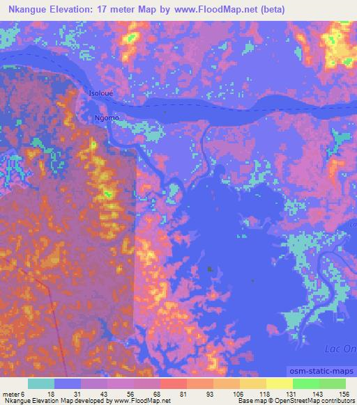 Nkangue,Gabon Elevation Map