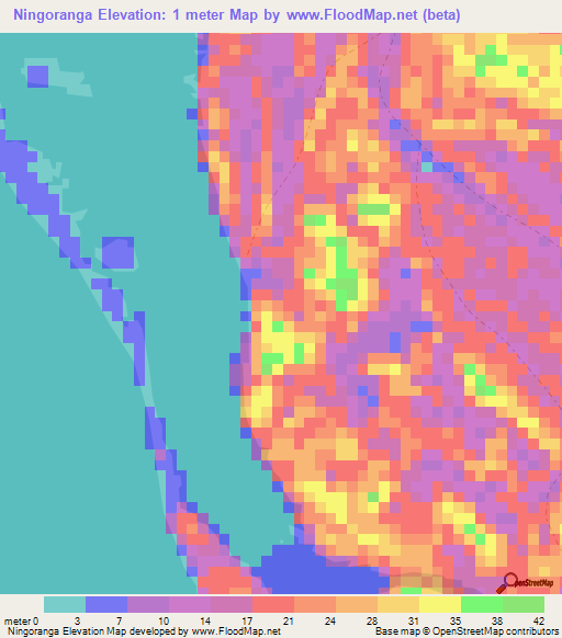 Ningoranga,Gabon Elevation Map